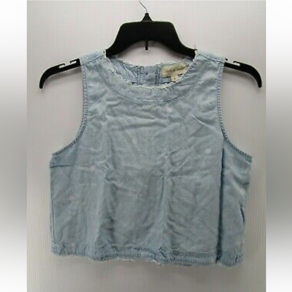 Cloth & Stone Blue Denim Chambray Crop top NWOT